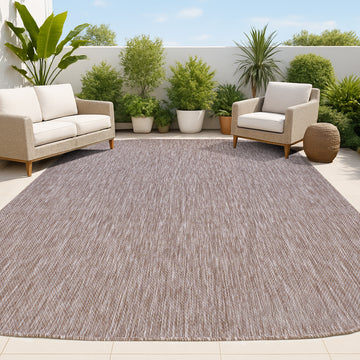 Miles Modern Minimalist Radius Corner Solid Indoor/Outdoor Area Rug